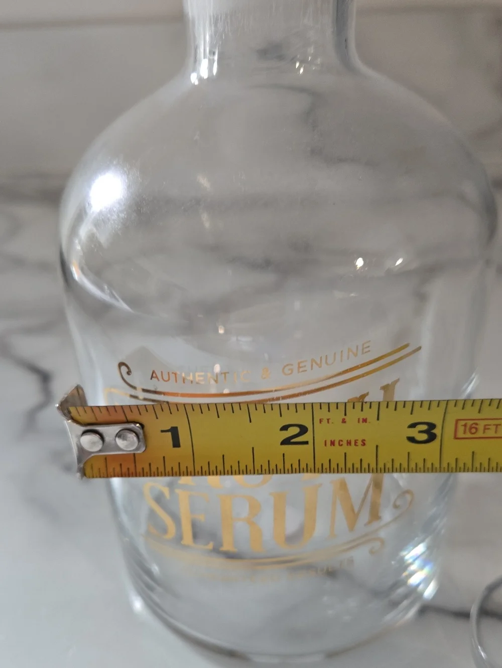 Clear Glass Apothecary Bottle with Gold 'Truth Serum' Lettering decanter